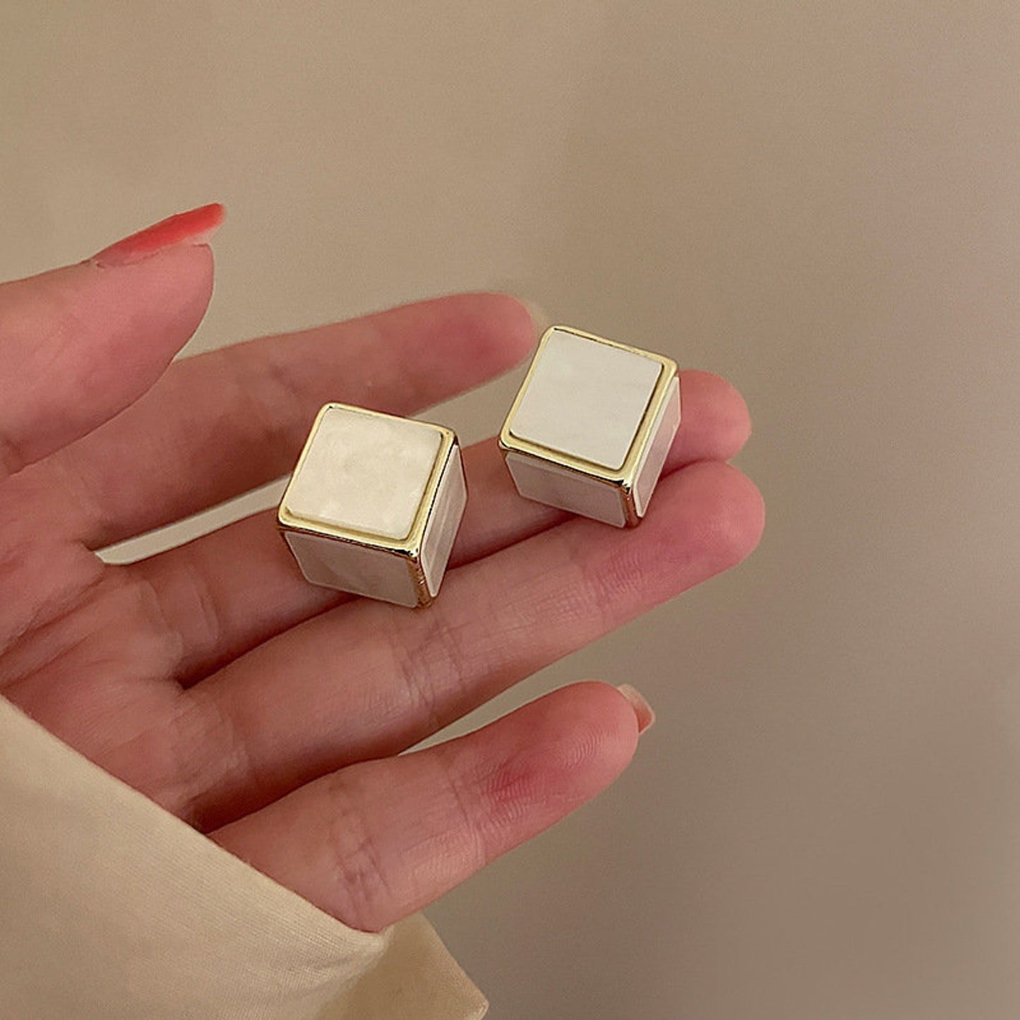 Love Qubes Mother of Pearl Earrings