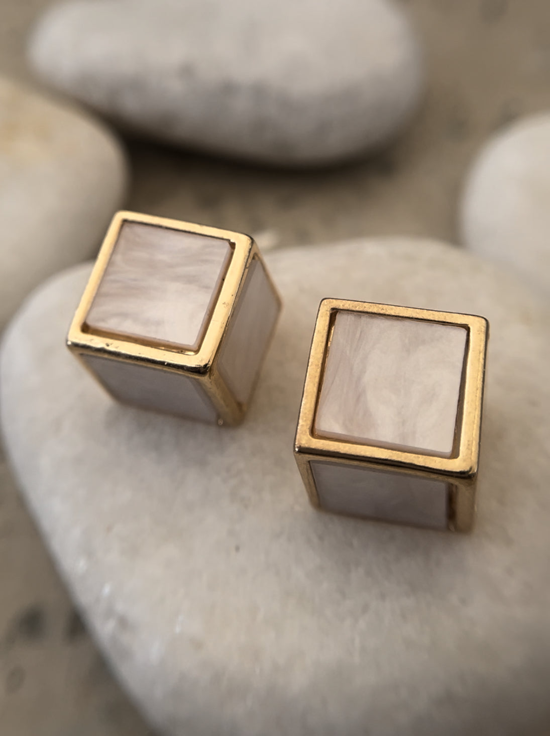 Love Qubes Mother of Pearl Earrings