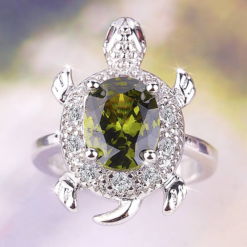 Olive Turtle Ring