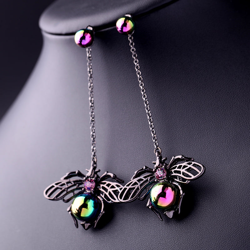 Black Beauty Bee Earrings