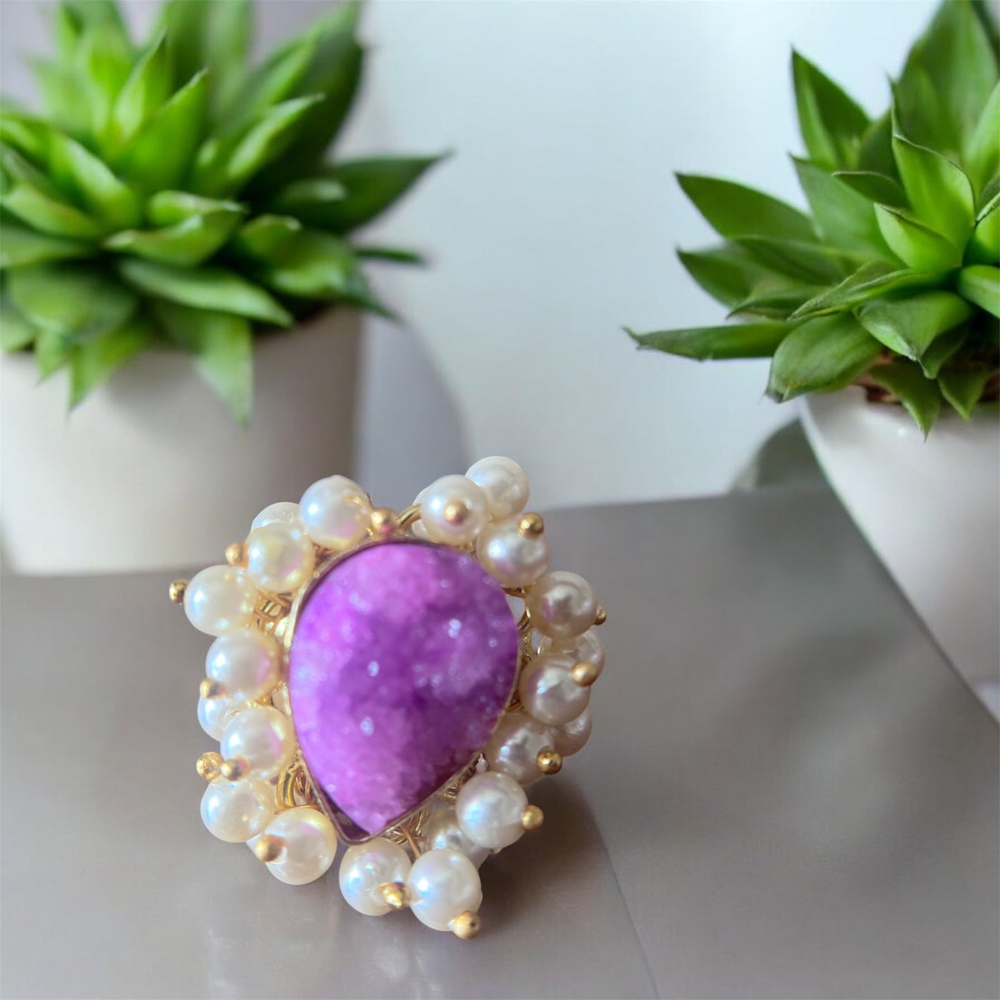 Purpurite Beaded Ring