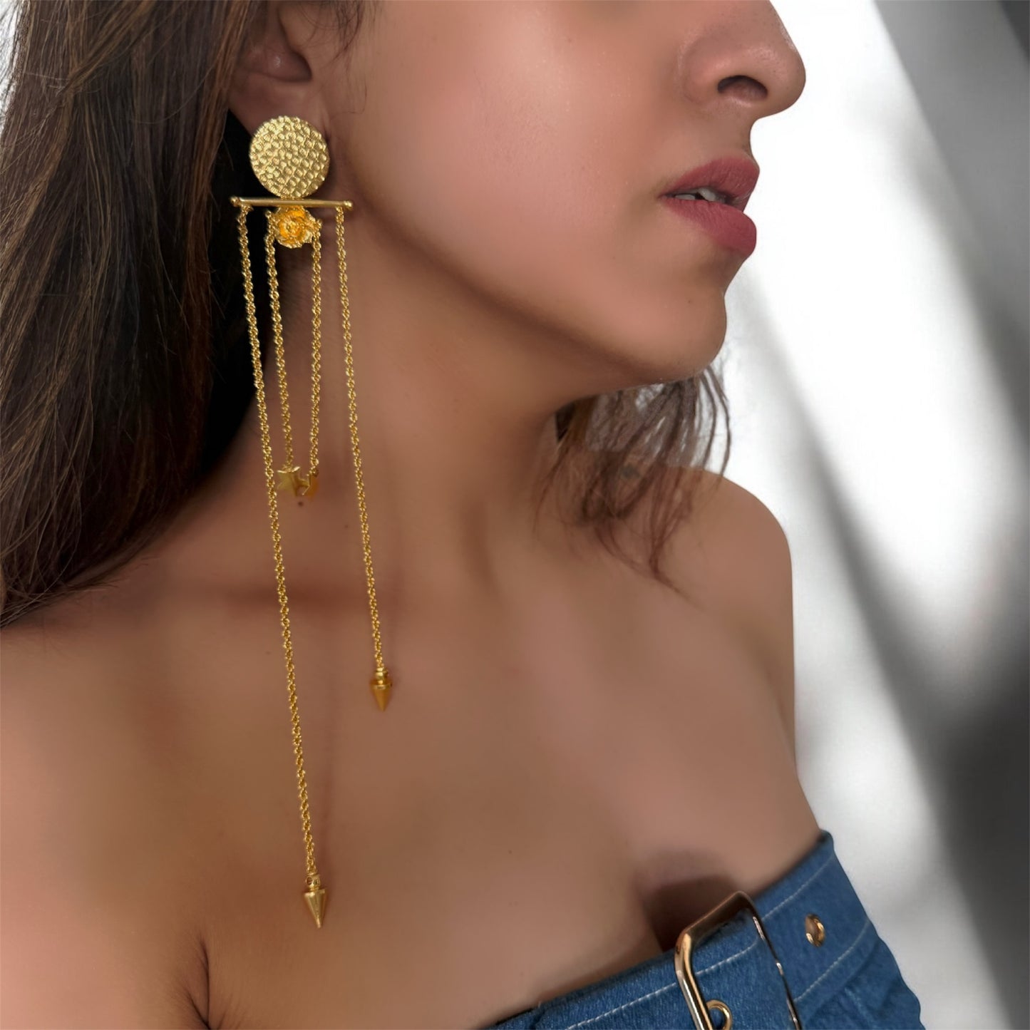 Fiery Floral Streams Earrings