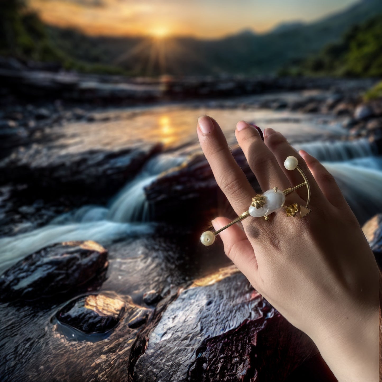 Sea Goddess Ring with Pearls