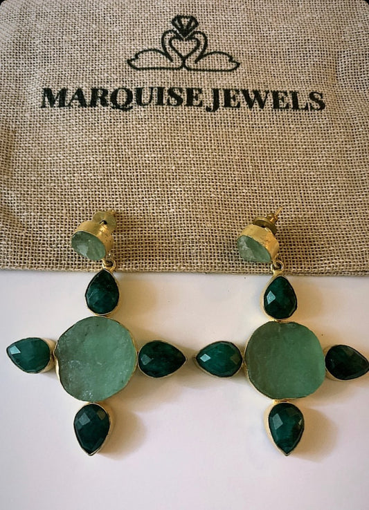 Jonquil Uncut Jade Earrings