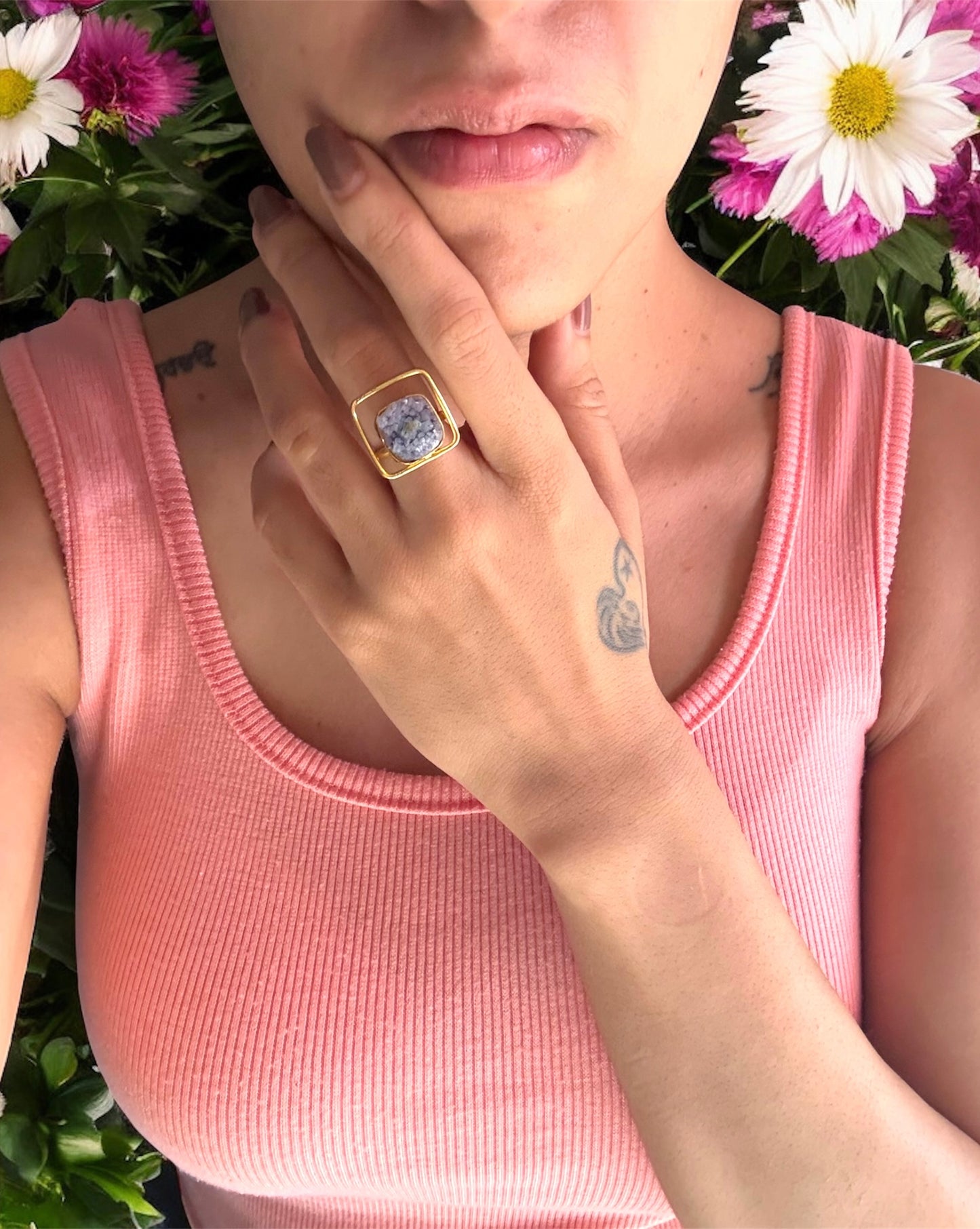 Marine Quartz Ring