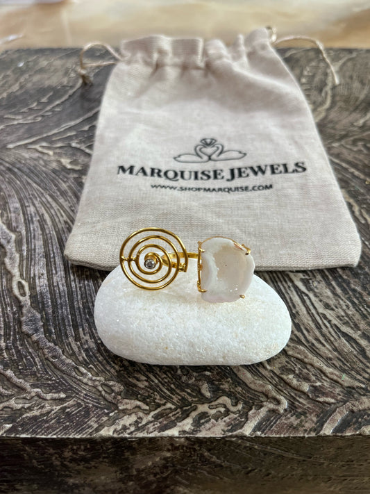 Constellation Ring With White Quartz
