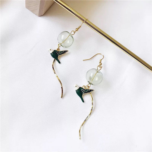 Birds on a Bubble Earrings