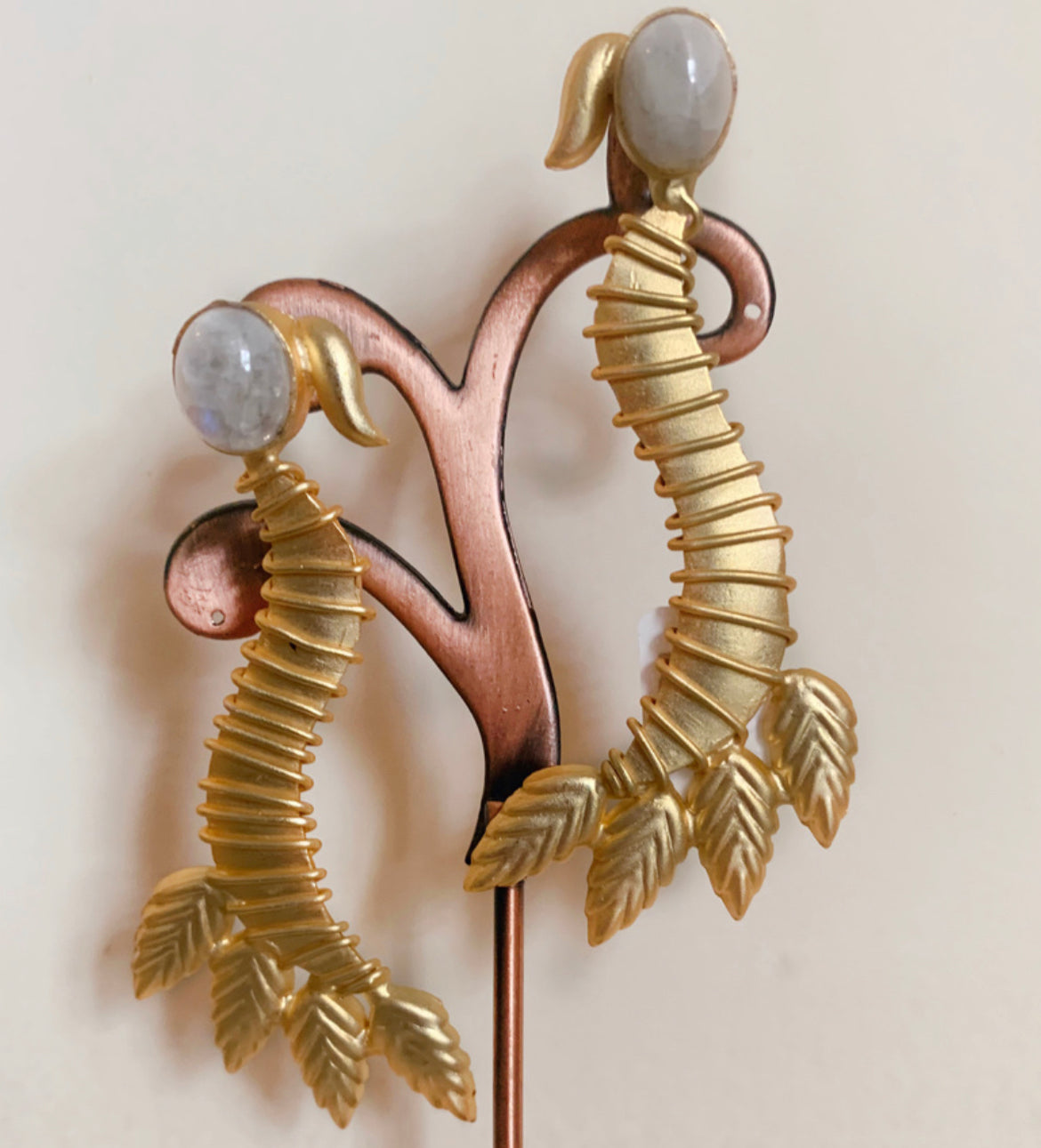 Victorious Vine with Moonstone Earrings