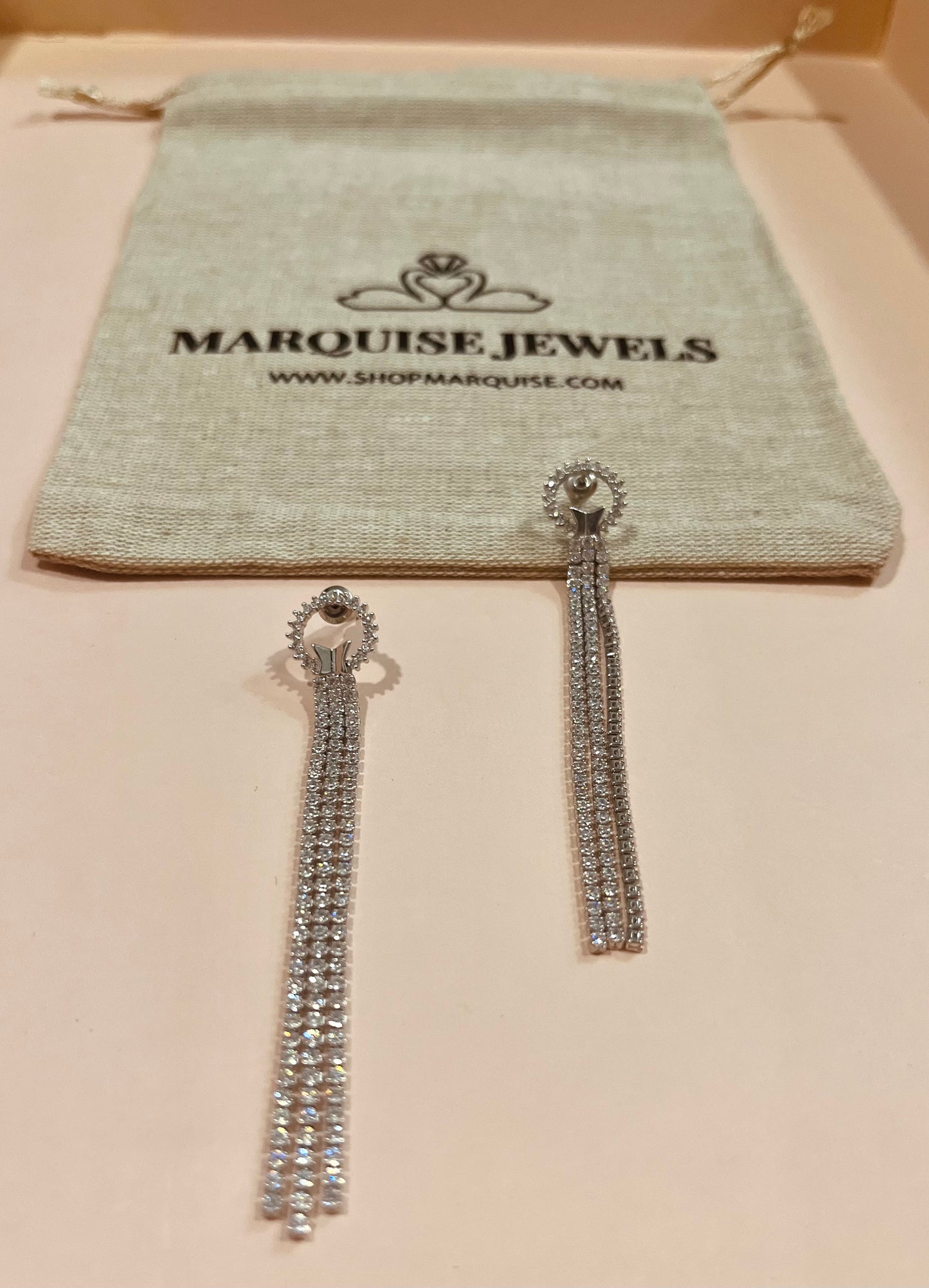 Wings of Sparkle Diamond Tassel Earrings