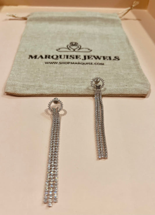Wings of Sparkle Diamond Tassel Earrings