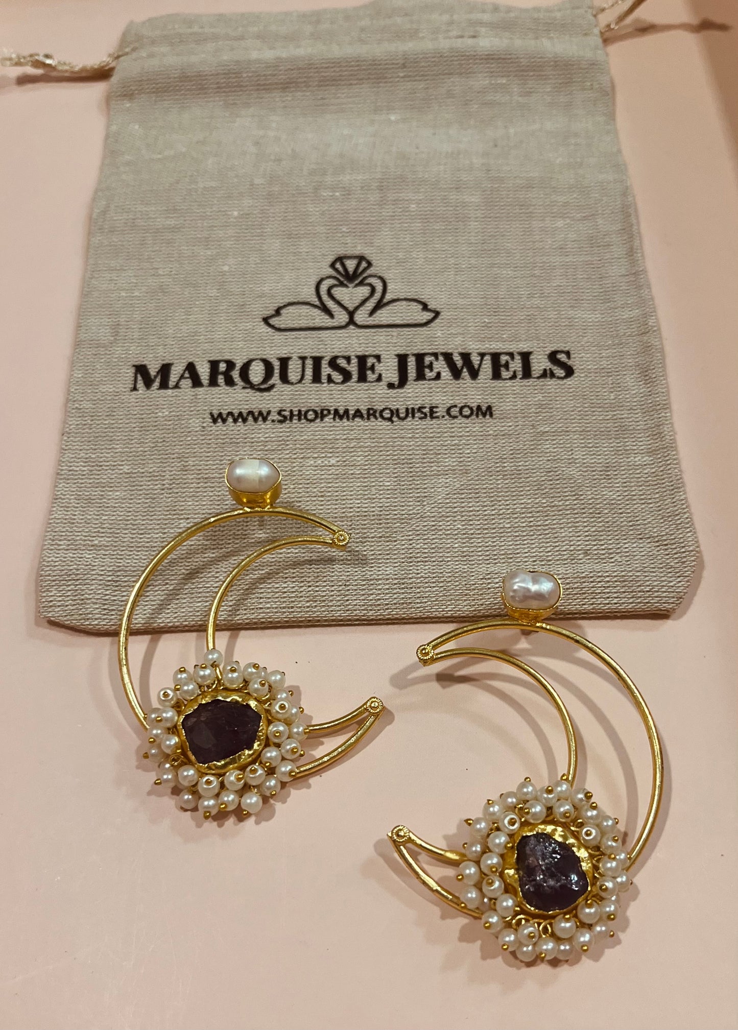 Majestic Moon with Amethyst Earrings