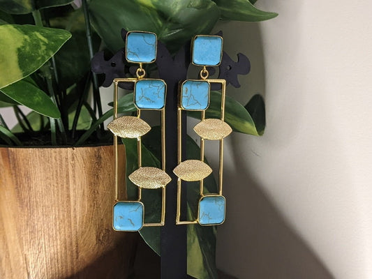 Alate Turquoise Petal Earrings
