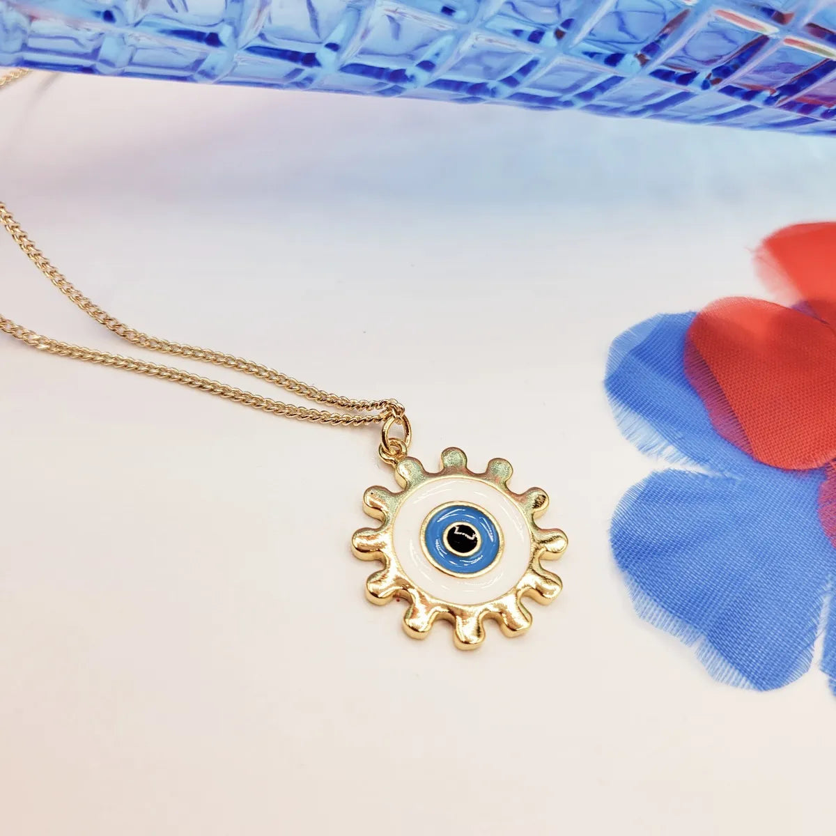 Solaris Evil Eye Pendant with Chain