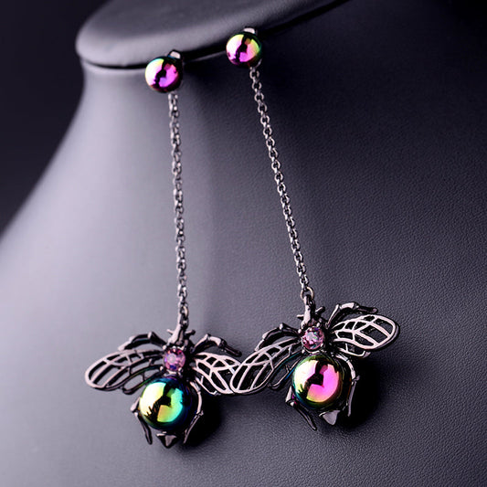Black Beauty Bee Earrings