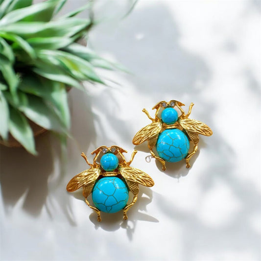 Queen Bee Turquoise Earrings
