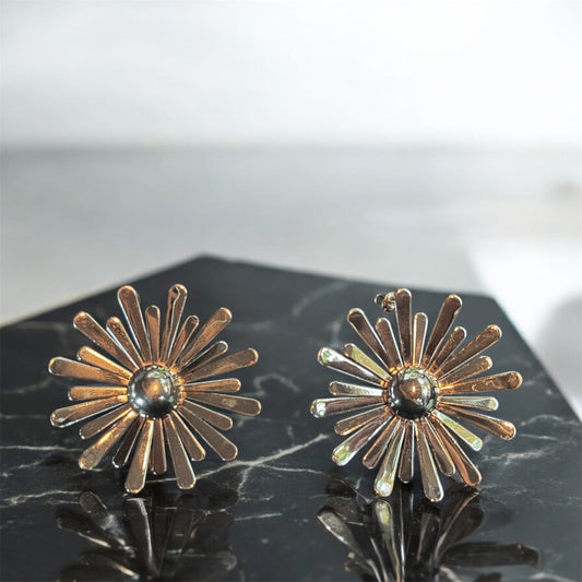 Gold Dust Sunflower Earrings
