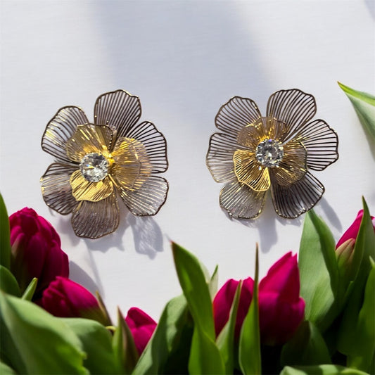 Sparkly Hibiscus Earrings