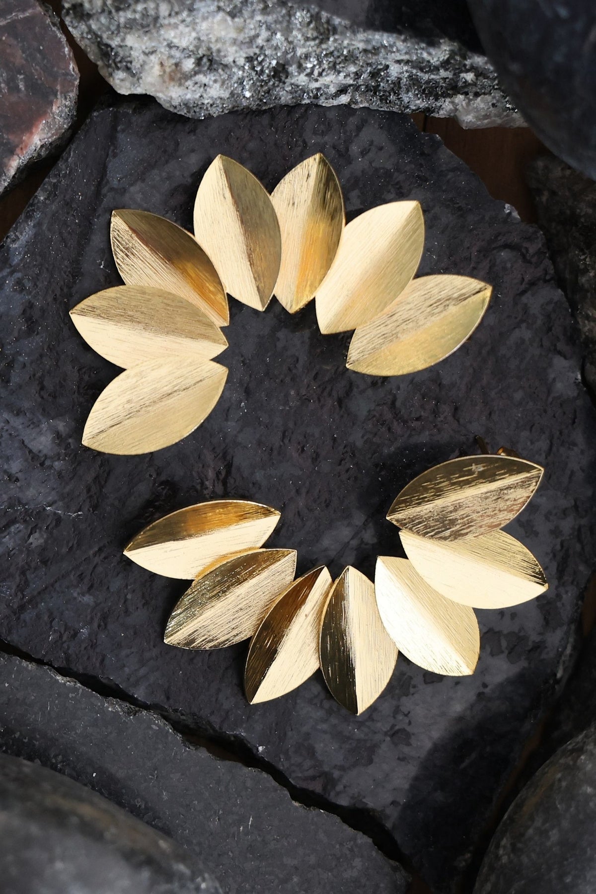 Gold Petal Cascade Earrings