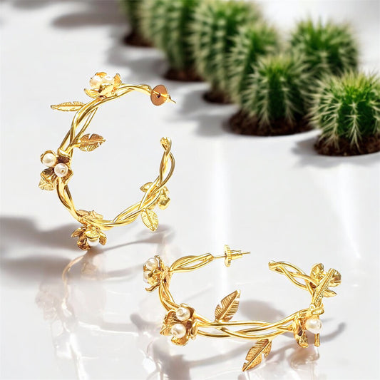 Luxe Floral Hoop Earrings
