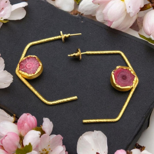 Hemisphere earrings with Pink Titanium