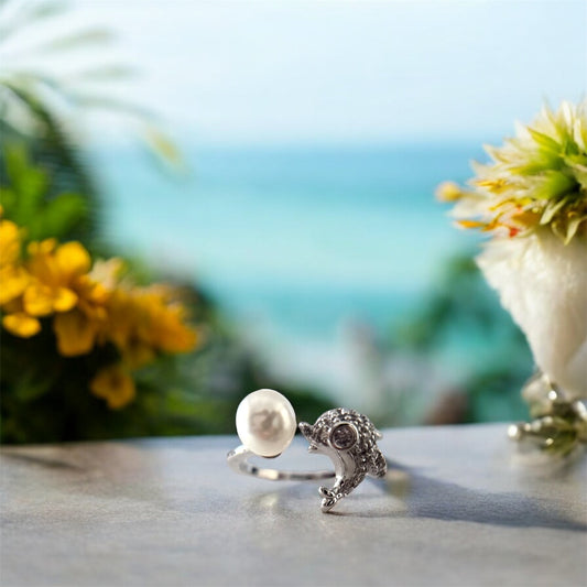 Dolphin Diva Pearl Ring
