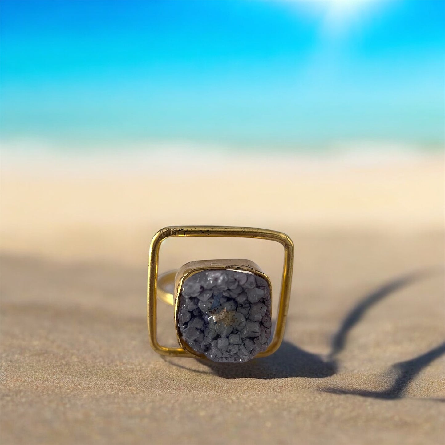 Marine Quartz Ring