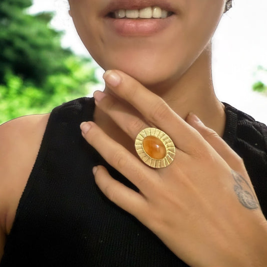 Beaming Sunstone Ring