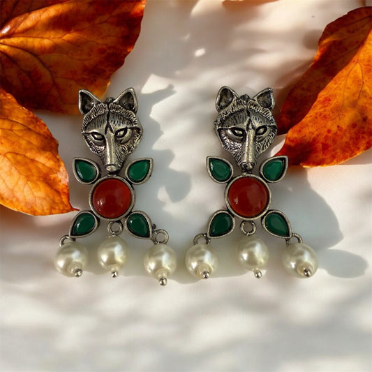 Moonlit Wolf Charms Earrings