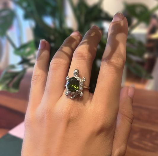 Olive Turtle Ring