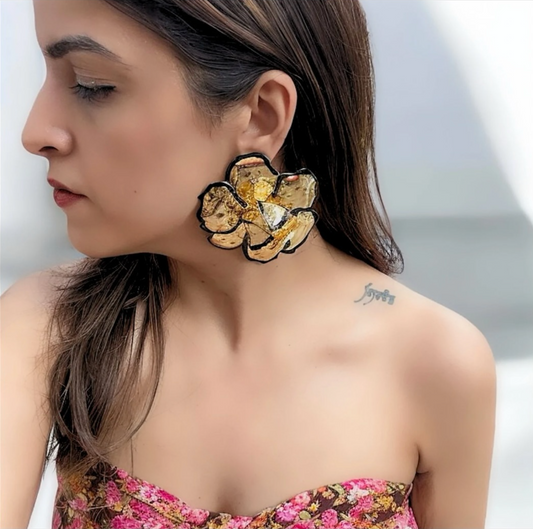 Elaborate Hibiscus Earrings